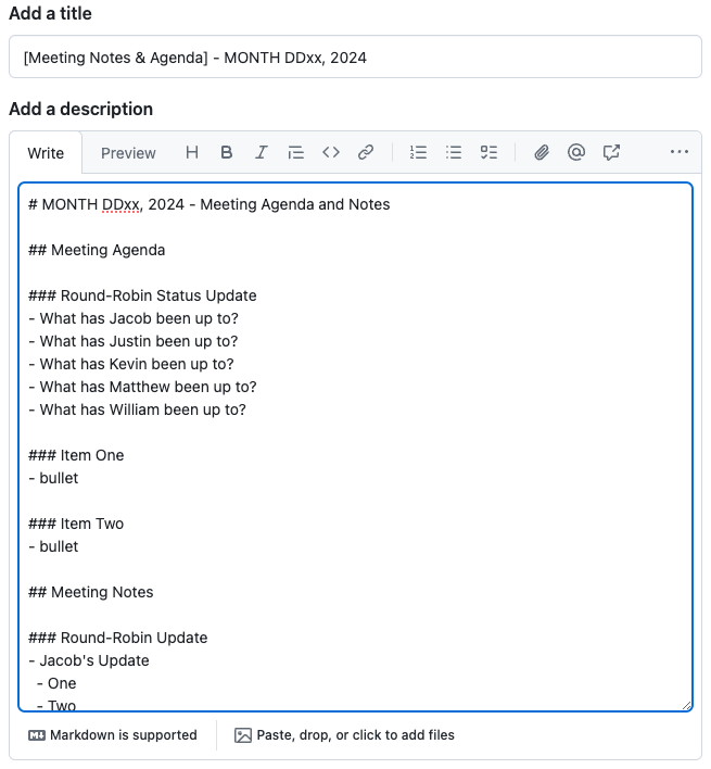 Issue Template 2